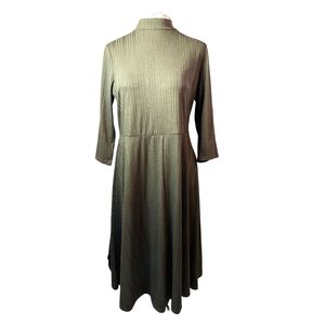 Addition Elle 1X NWT khaki green fit & flare jersey dress